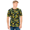 Lemon And Flower Pattern Print Men's T-Shirt