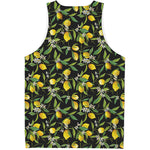 Lemon And Flower Pattern Print Men's Tank Top