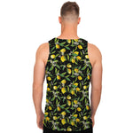 Lemon And Flower Pattern Print Men's Tank Top