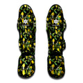 Lemon And Flower Pattern Print Muay Thai Shin Guards