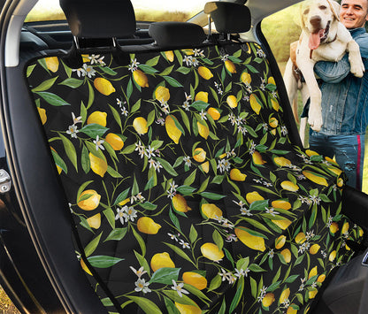 Lemon And Flower Pattern Print Pet Car Back Seat Cover