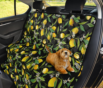 Lemon And Flower Pattern Print Pet Car Back Seat Cover