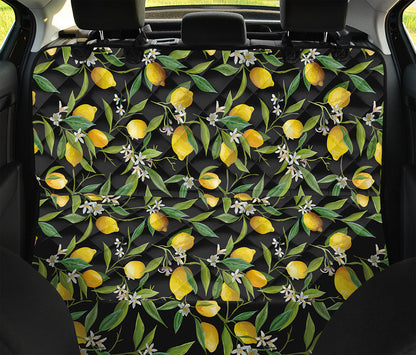 Lemon And Flower Pattern Print Pet Car Back Seat Cover
