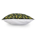 Lemon And Flower Pattern Print Pillow Cover