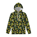 Lemon And Flower Pattern Print Pullover Hoodie