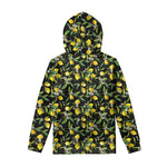 Lemon And Flower Pattern Print Pullover Hoodie