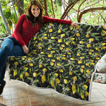 Lemon And Flower Pattern Print Quilt
