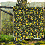 Lemon And Flower Pattern Print Quilt