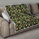 Lemon And Flower Pattern Print Quilt
