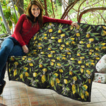 Lemon And Flower Pattern Print Quilt