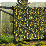 Lemon And Flower Pattern Print Quilt