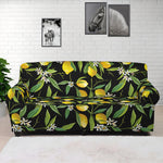 Lemon And Flower Pattern Print Sofa Cover