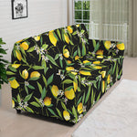 Lemon And Flower Pattern Print Sofa Cover