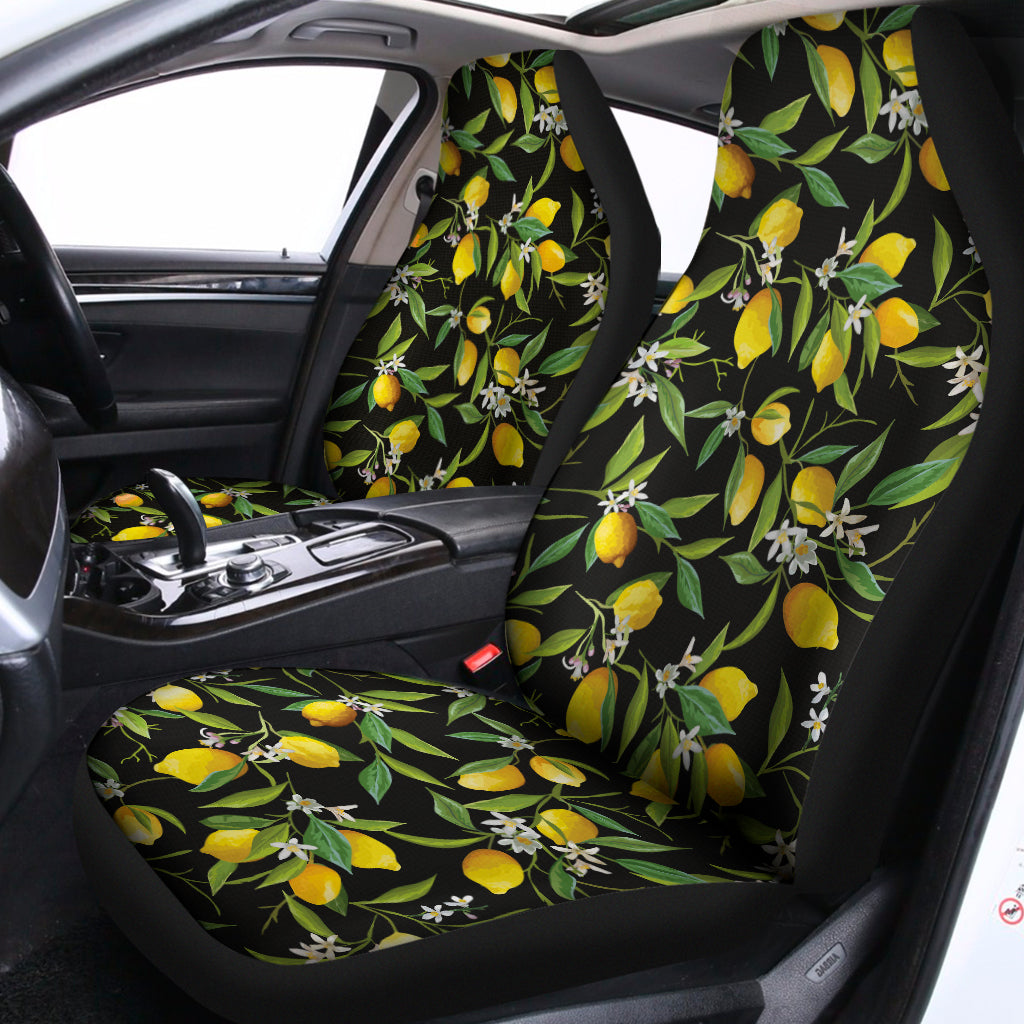 Lemon And Flower Pattern Print Universal Fit Car Seat Covers