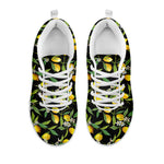 Lemon And Flower Pattern Print White Sneakers