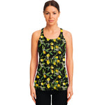 Lemon And Flower Pattern Print Women's Racerback Tank Top