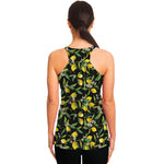 Lemon And Flower Pattern Print Women's Racerback Tank Top