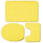 Lemon Slices Pattern Print 3 Piece Bath Mat Set