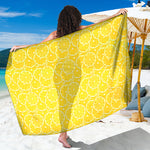 Lemon Slices Pattern Print Beach Sarong Wrap