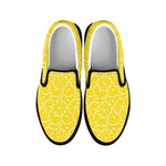 Lemon Slices Pattern Print Black Slip On Shoes