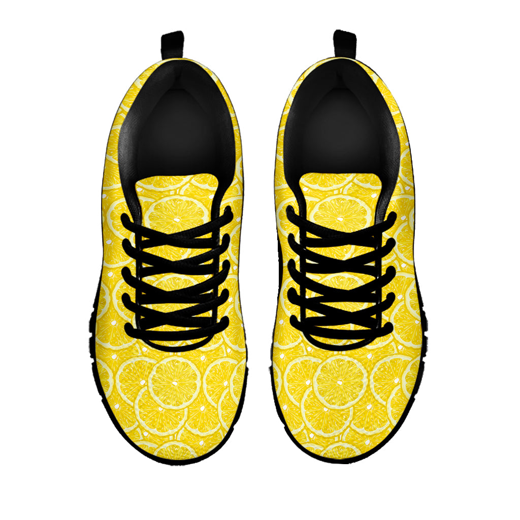Lemon Slices Pattern Print Black Sneakers