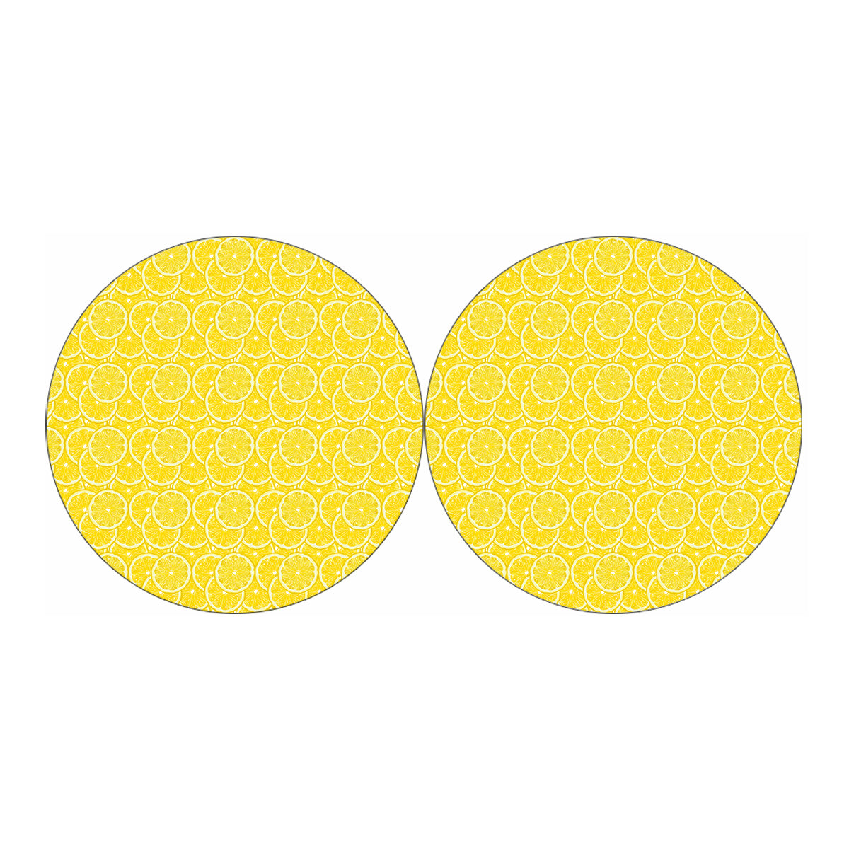 Lemon Slices Pattern Print Car Coasters