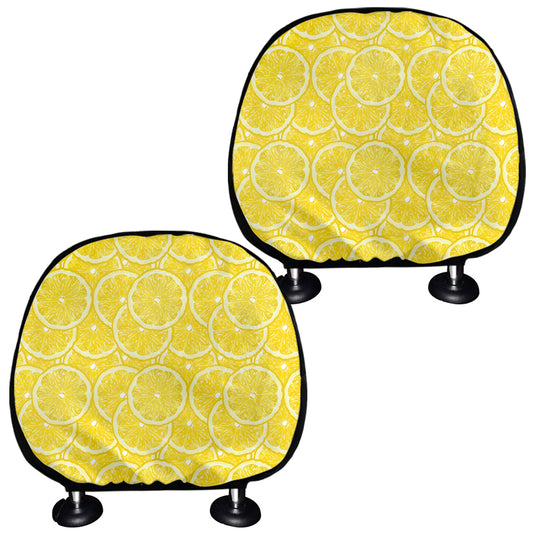 Lemon Slices Pattern Print Car Headrest Covers