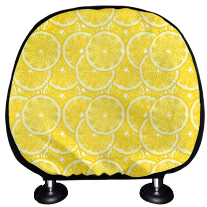 Lemon Slices Pattern Print Car Headrest Covers