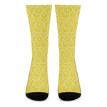 Lemon Slices Pattern Print Crew Socks