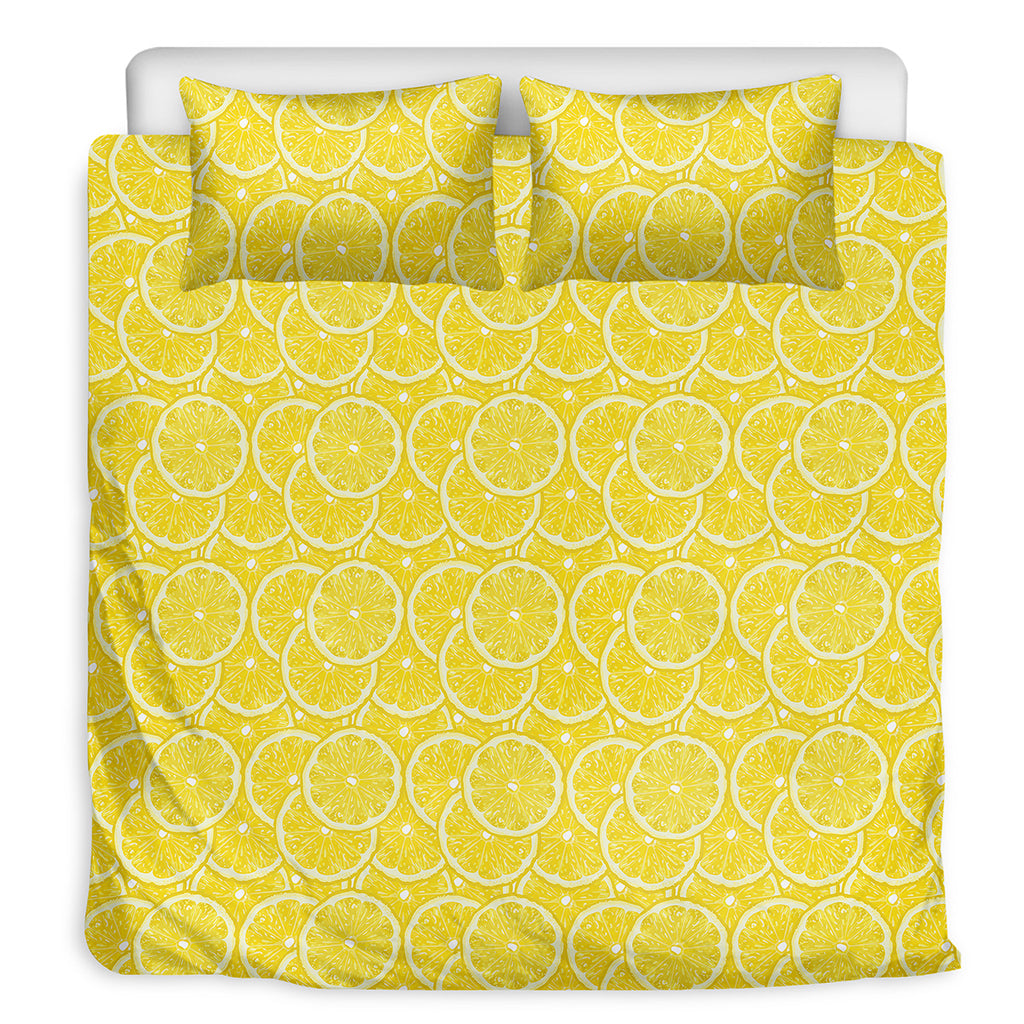 Lemon Slices Pattern Print Duvet Cover Bedding Set