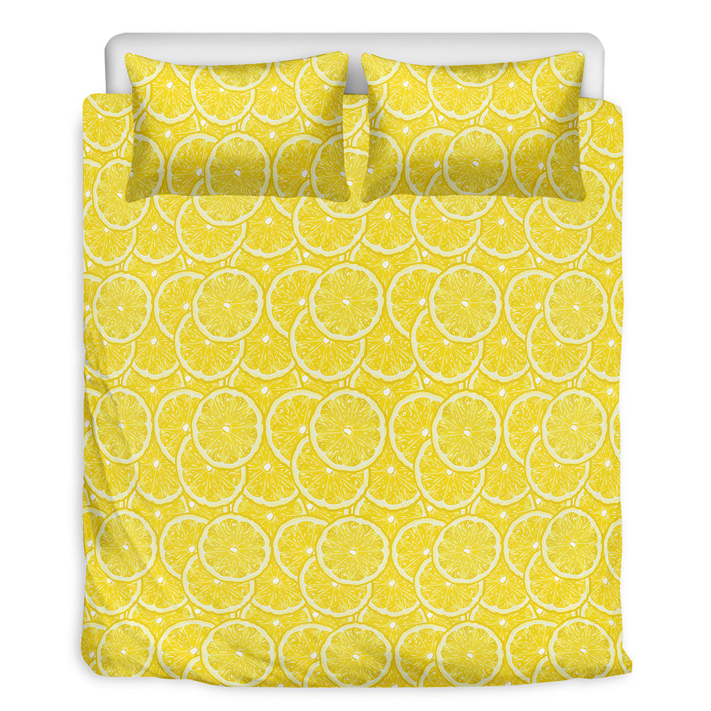 Lemon Slices Pattern Print Duvet Cover Bedding Set