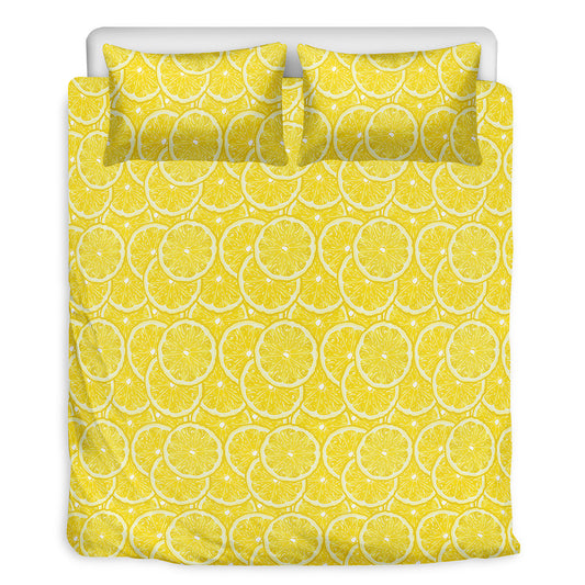 Lemon Slices Pattern Print Duvet Cover Bedding Set
