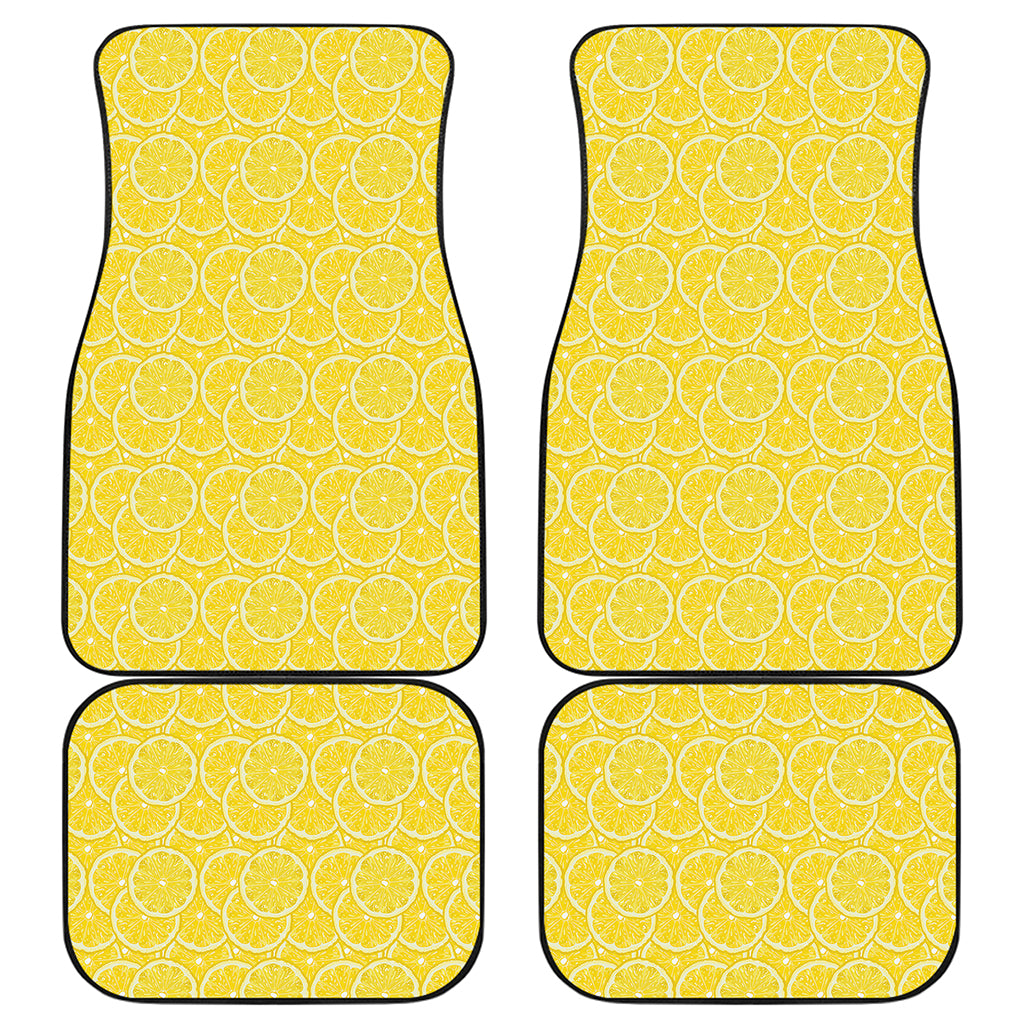 Lemon Slices Pattern Print Front and Back Car Floor Mats