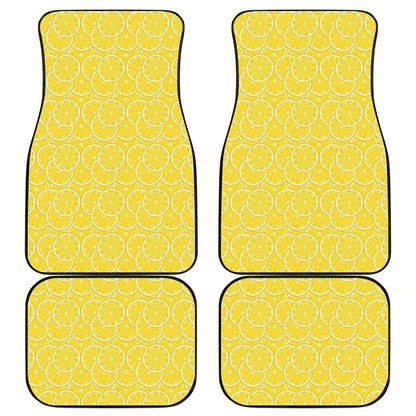 Lemon Slices Pattern Print Front and Back Car Floor Mats