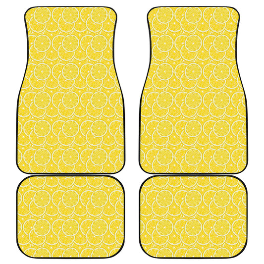 Lemon Slices Pattern Print Front and Back Car Floor Mats