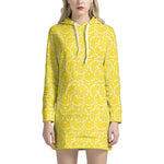 Lemon Slices Pattern Print Hoodie Dress