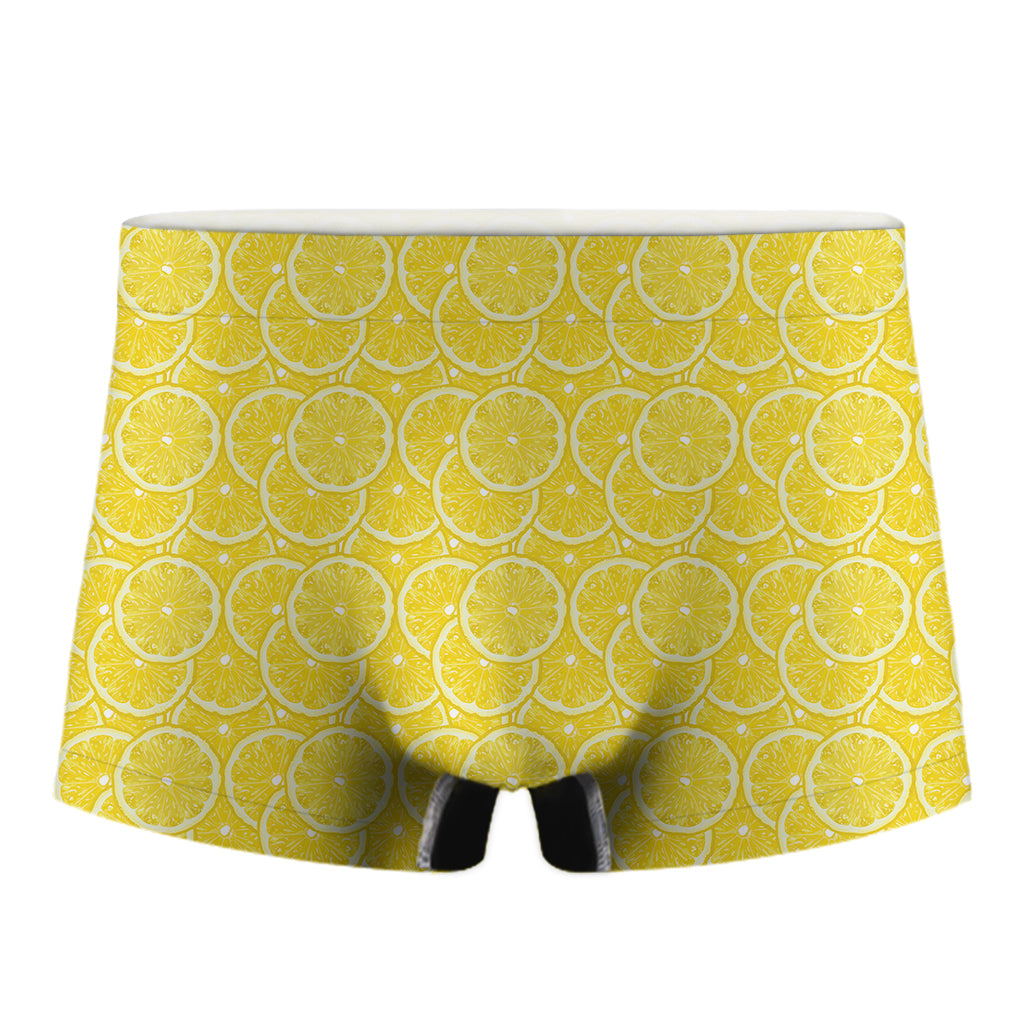 Lemon Slices Pattern Print Men's Boxer Briefs