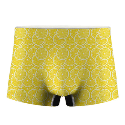 Lemon Slices Pattern Print Men's Boxer Briefs