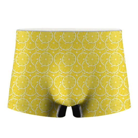 Lemon Slices Pattern Print Men's Boxer Briefs