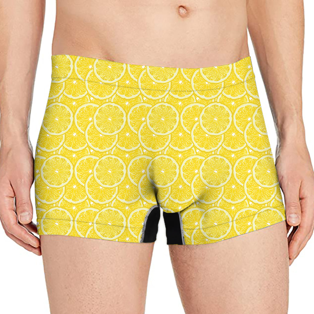 Lemon Slices Pattern Print Men's Boxer Briefs