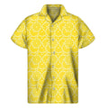 Lemon Slices Pattern Print Men's Short Sleeve Shirt