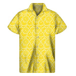 Lemon Slices Pattern Print Men's Short Sleeve Shirt