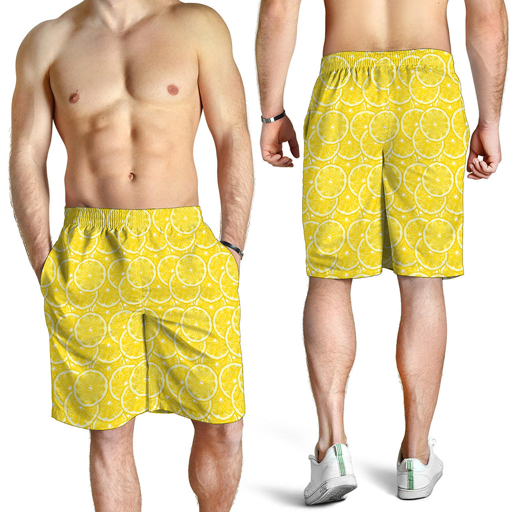 Lemon Slices Pattern Print Men's Shorts