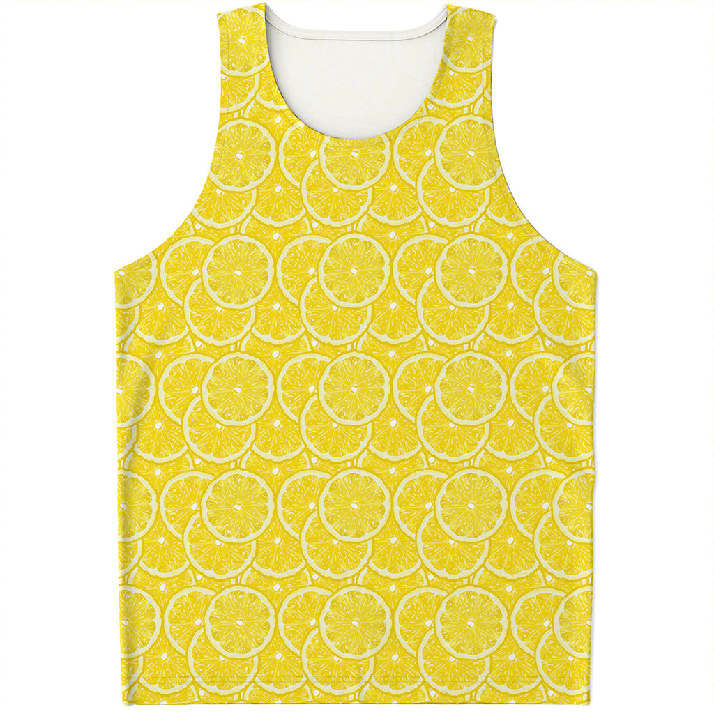 Lemon Slices Pattern Print Men's Tank Top