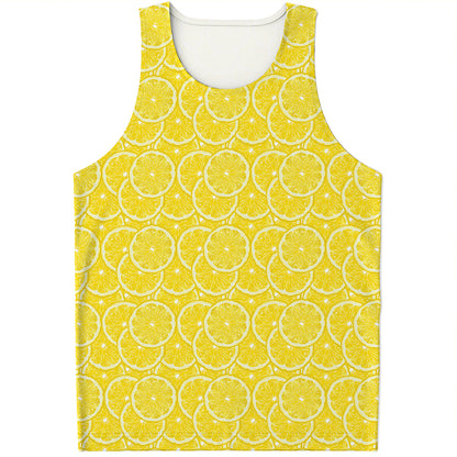 Lemon Slices Pattern Print Men's Tank Top