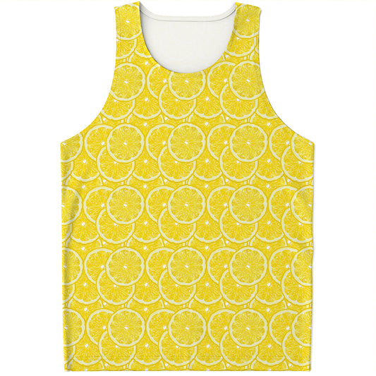 Lemon Slices Pattern Print Men's Tank Top