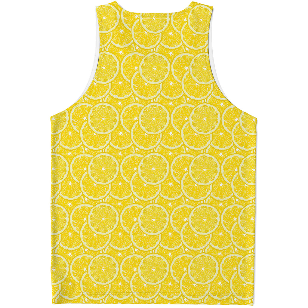 Lemon Slices Pattern Print Men's Tank Top