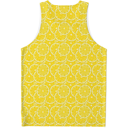 Lemon Slices Pattern Print Men's Tank Top