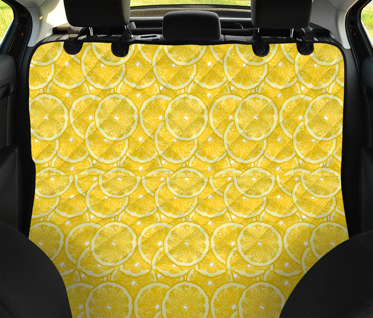 Lemon Slices Pattern Print Pet Car Back Seat Cover