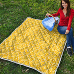 Lemon Slices Pattern Print Quilt